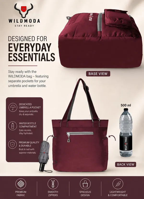 Maroon_Polyester_Solid_Zip_Closure_Shoulder_Bag_For_Women_(36_X_28_Cm)
