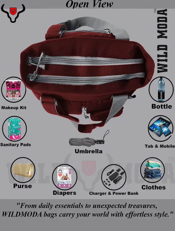 Maroon_Polyester_Solid_Zip_Closure_Shoulder_Bag_For_Women_(36_X_28_Cm)