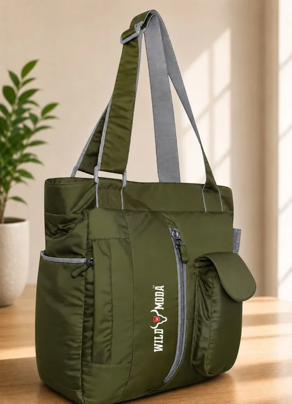 Green_Polyester_Solid_Zip_Closure_Shoulder_Bag_For_Women_(36_X_28_Cm)