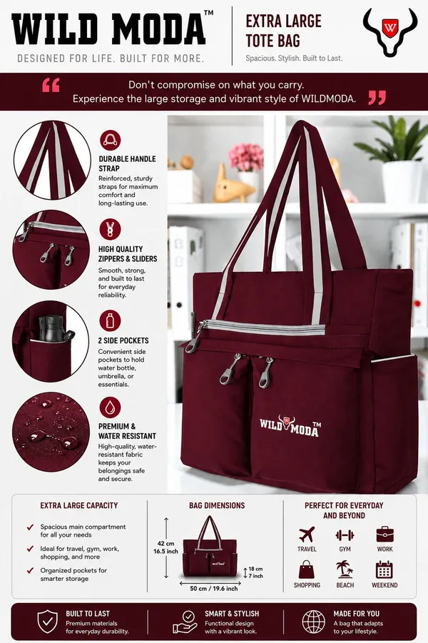 Maroon_Polyester_Zip_Closure_Shoulder_Bag_For_Women_(34_X_32_Cm)