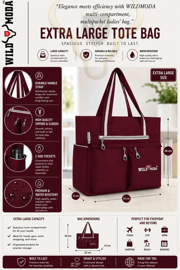 Maroon_Polyester_Zip_Closure_Shoulder_Bag_For_Women_(34_X_32_Cm)
