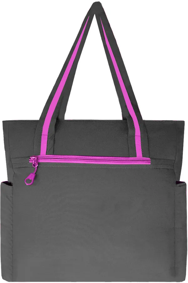 Grey_&_Pink_Polyester_Solid_Zip_Closure_Shoulder_Bag_For_Women_(34_X_32_Cm)