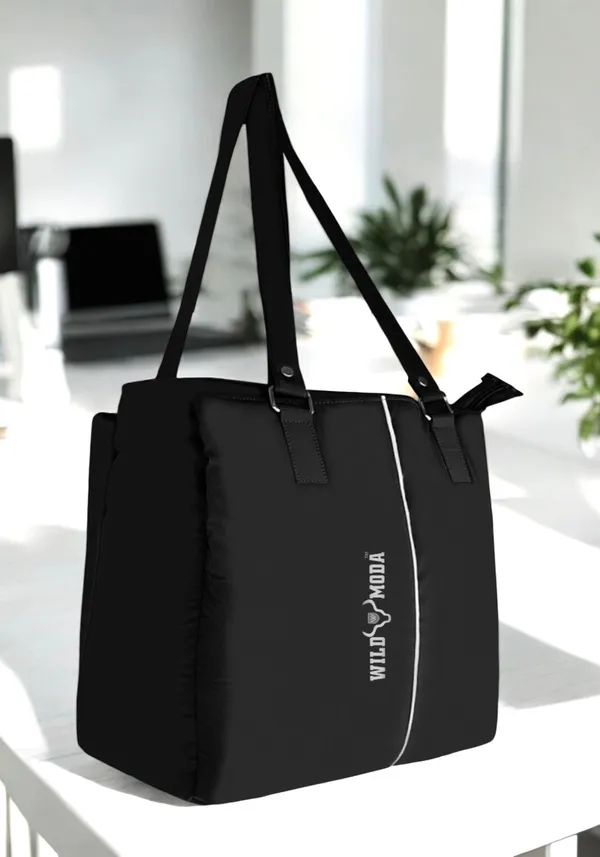 Black_Polyester_Zip_Closure_Shoulder_Bag_For_Women_(35_X_34_Cm)