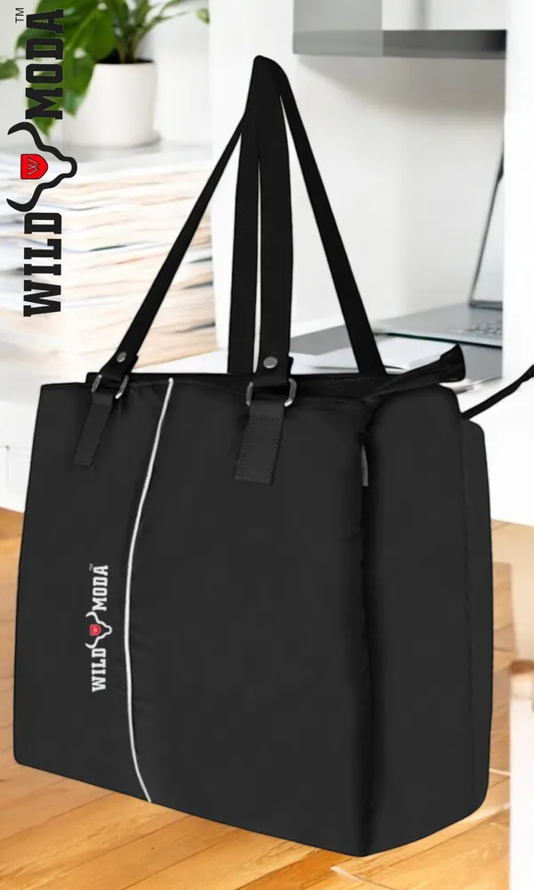 Black_Polyester_Zip_Closure_Shoulder_Bag_For_Women_(35_X_34_Cm)