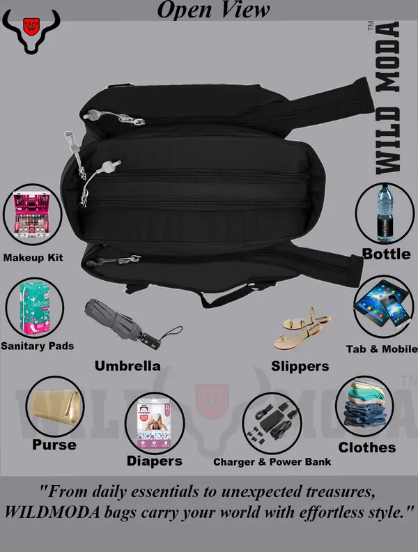 Black_Polyester_Zip_Closure_Shoulder_Bag_For_Women_(35_X_34_Cm)