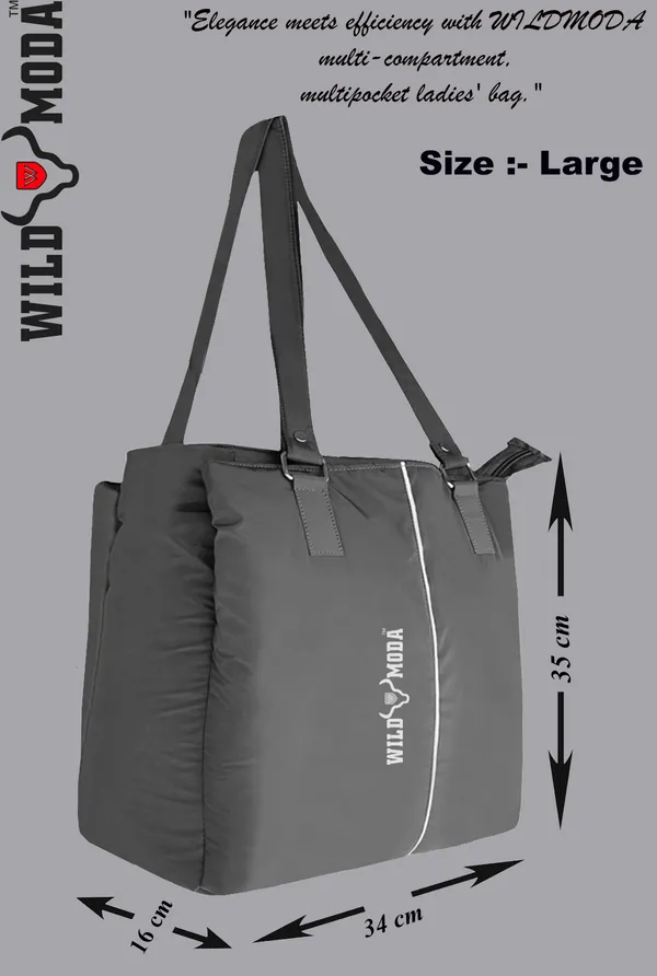 Grey_Polyester_Zip_Closure_Shoulder_Bag_For_Women_(35_X_34_Cm)