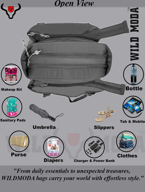 Grey_Polyester_Zip_Closure_Shoulder_Bag_For_Women_(35_X_34_Cm)