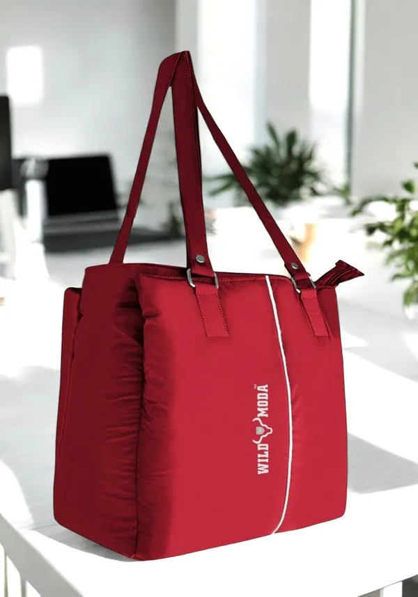 Red_Polyester_Zip_Closure_Shoulder_Bag_For_Women_(35_X_34_Cm)
