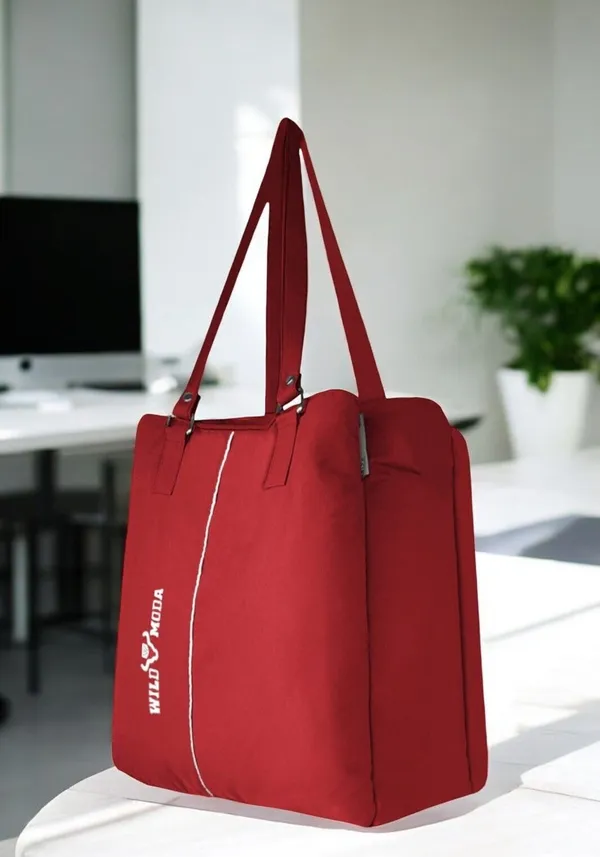 Red_Polyester_Zip_Closure_Shoulder_Bag_For_Women_(35_X_34_Cm)