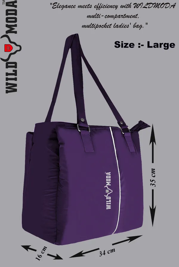 Purple_Polyester_Zip_Closure_Shoulder_Bag_For_Women_(35_X_34_Cm)