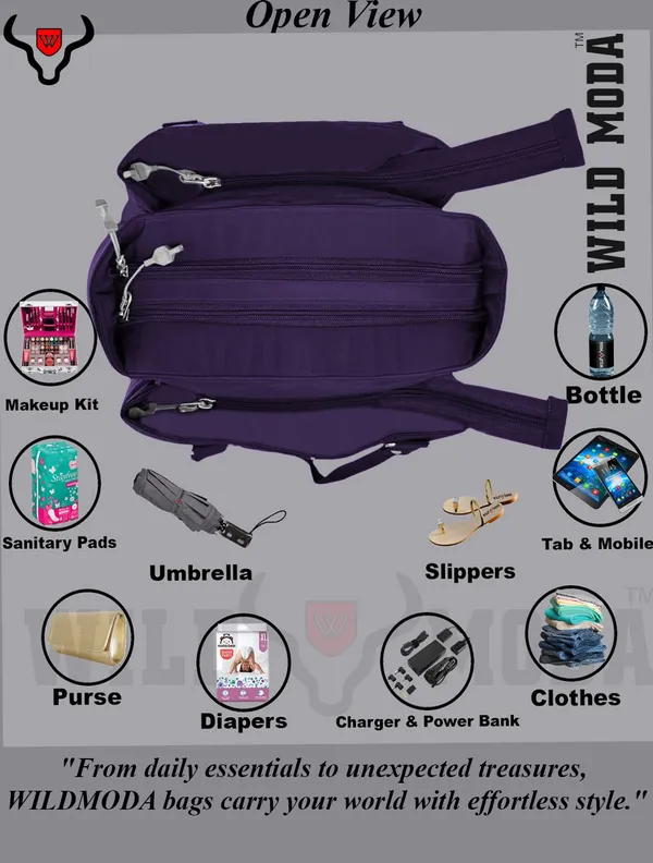 Purple_Polyester_Zip_Closure_Shoulder_Bag_For_Women_(35_X_34_Cm)