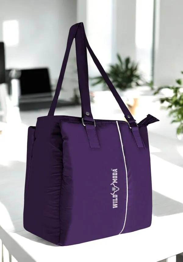 Purple_Polyester_Zip_Closure_Shoulder_Bag_For_Women_(35_X_34_Cm)