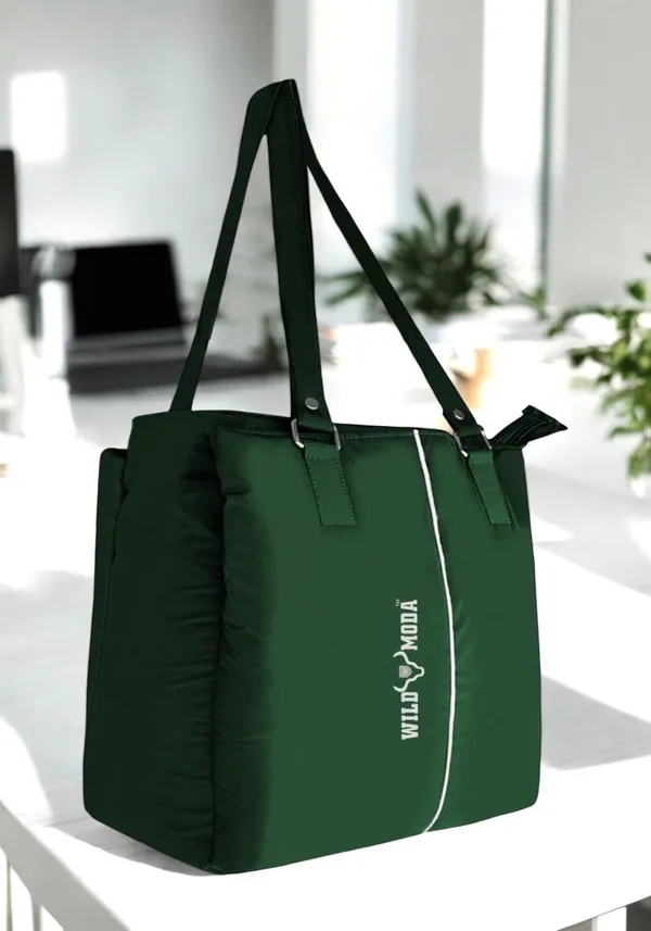 Green_Polyester_Zip_Closure_Shoulder_Bag_For_Women_(35_X_34_Cm)