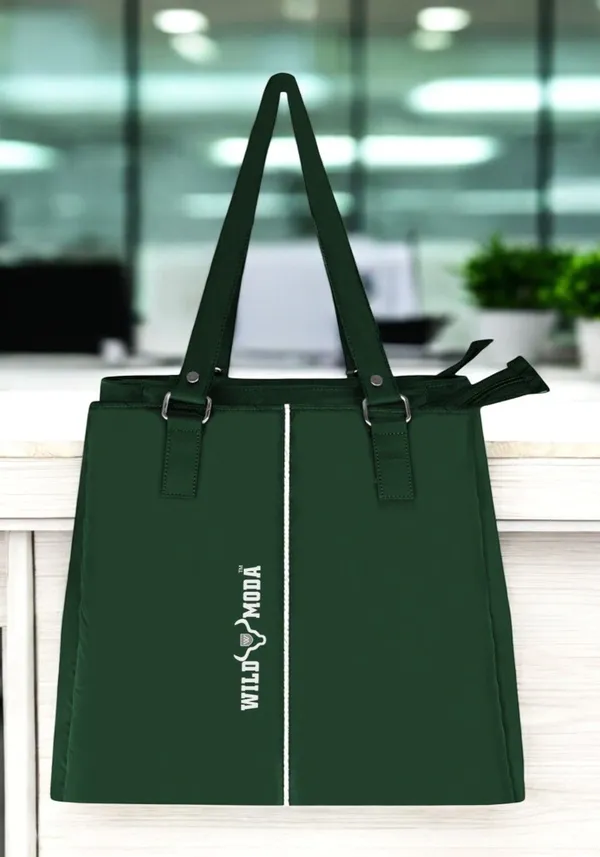 Green_Polyester_Zip_Closure_Shoulder_Bag_For_Women_(35_X_34_Cm)