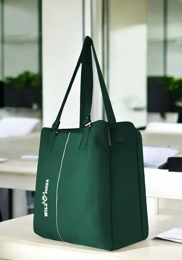 Green_Polyester_Zip_Closure_Shoulder_Bag_For_Women_(35_X_34_Cm)