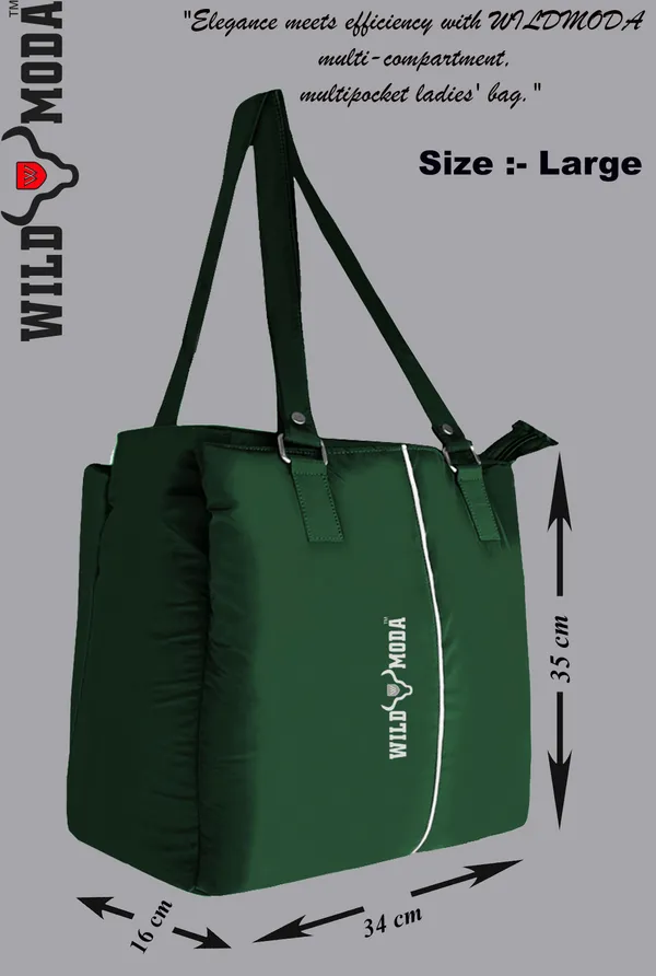 Green_Polyester_Zip_Closure_Shoulder_Bag_For_Women_(35_X_34_Cm)