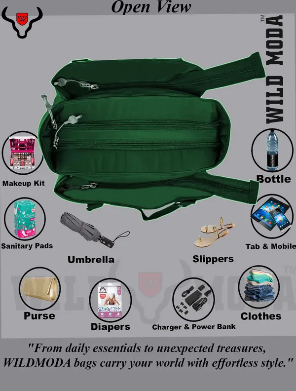 Green_Polyester_Zip_Closure_Shoulder_Bag_For_Women_(35_X_34_Cm)