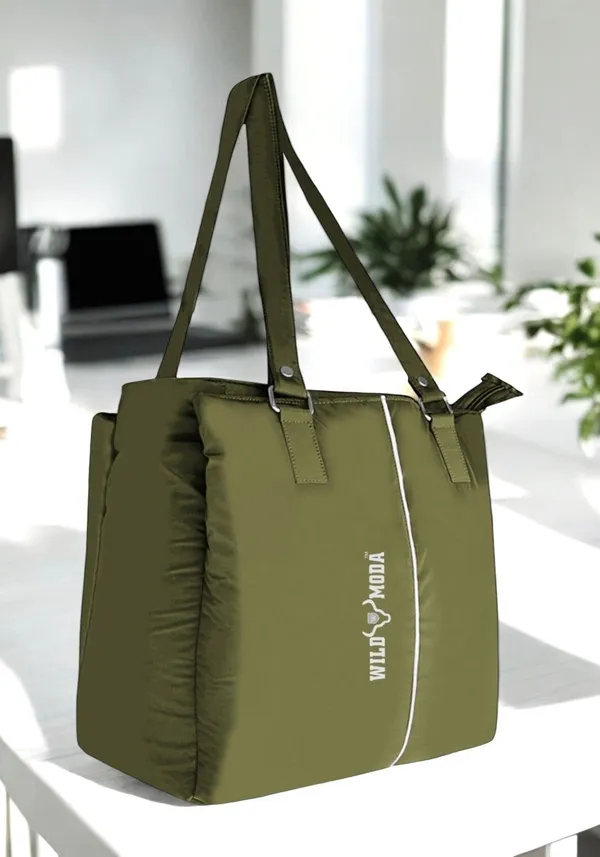 Green_Polyester_Zip_Closure_Shoulder_Bag_For_Women_(35_X_34_Cm)