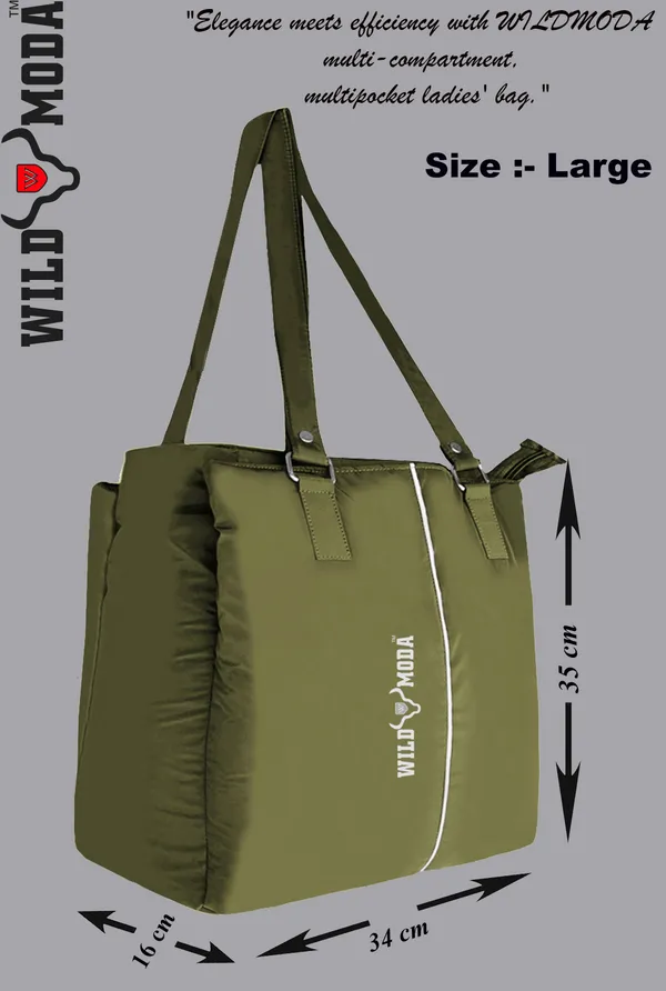 Green_Polyester_Zip_Closure_Shoulder_Bag_For_Women_(35_X_34_Cm)
