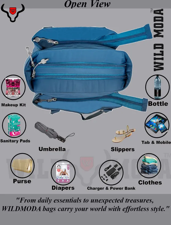 Blue_Polyester_Zip_Closure_Shoulder_Bag_For_Women_(35_X_34_Cm)