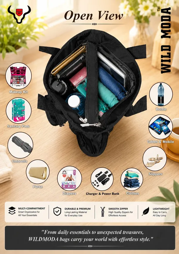 Black_Polyester_Solid_Zip_Closure_Shoulder_Bag_For_Women_(26_X_32_Cm)