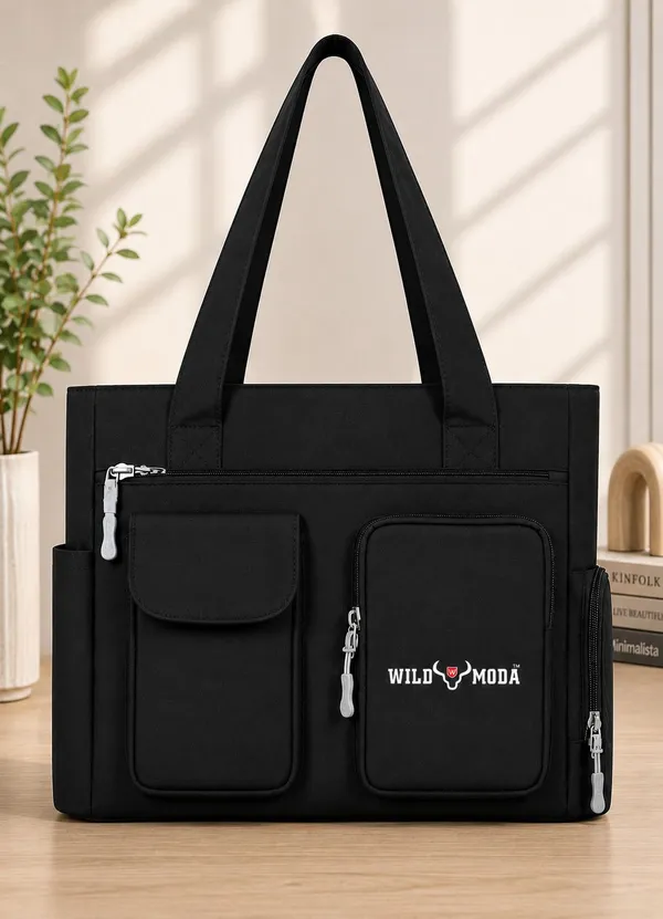 Black_Polyester_Solid_Zip_Closure_Shoulder_Bag_For_Women_(26_X_32_Cm)