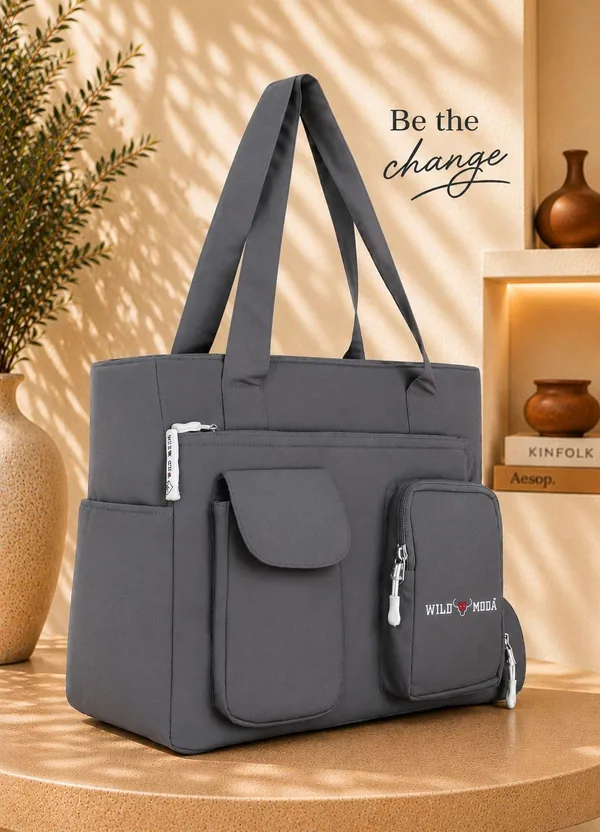 Grey_Polyester_Solid_Zip_Closure_Shoulder_Bag_For_Women_(26_X_32_Cm)