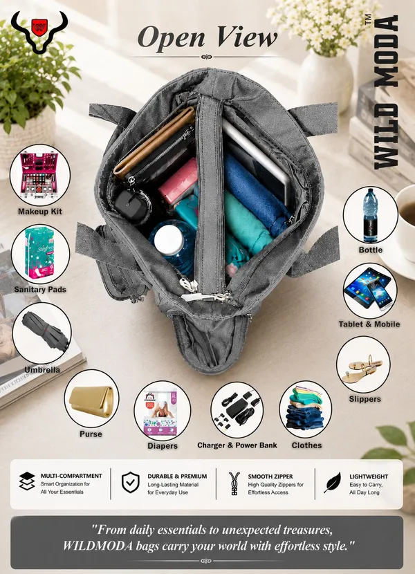 Grey_Polyester_Solid_Zip_Closure_Shoulder_Bag_For_Women_(26_X_32_Cm)