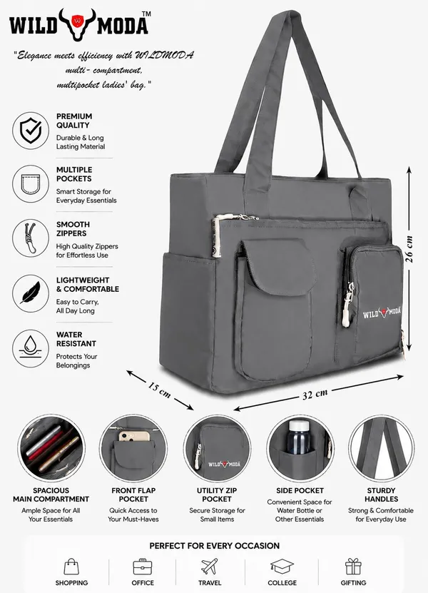 Grey_Polyester_Solid_Zip_Closure_Shoulder_Bag_For_Women_(26_X_32_Cm)