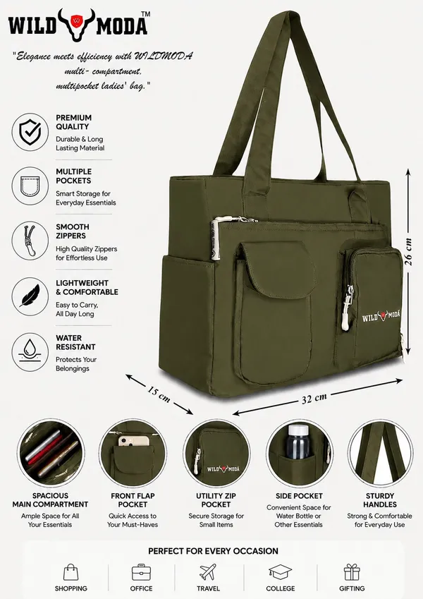 Green_Polyester_Solid_Zip_Closure_Shoulder_Bag_For_Women_(26_X_32_Cm)