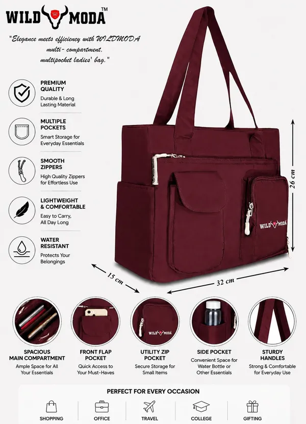 Maroon_Polyester_Solid_Zip_Closure_Shoulder_Bag_For_Women_(26_X_32_Cm)
