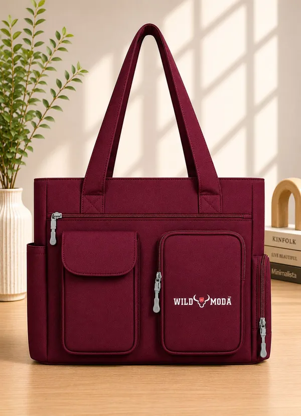 Maroon_Polyester_Solid_Zip_Closure_Shoulder_Bag_For_Women_(26_X_32_Cm)