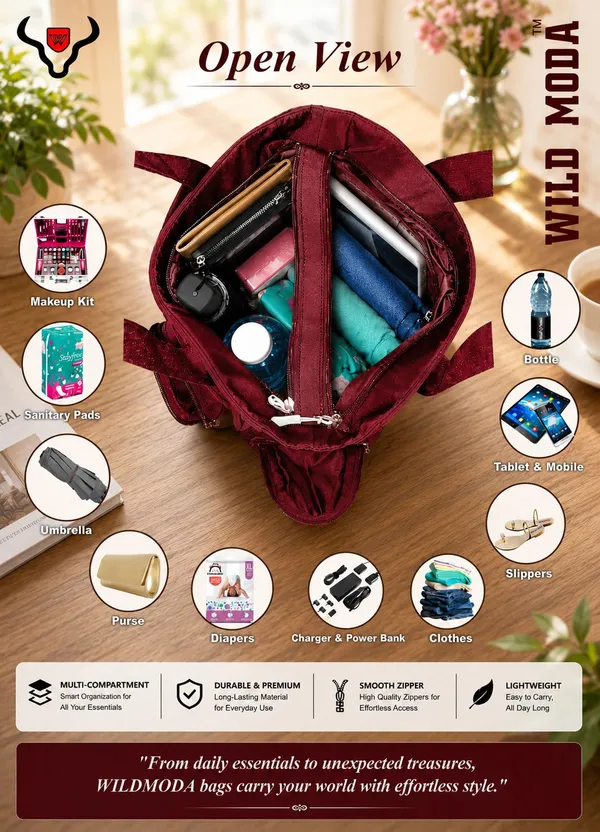 Maroon_Polyester_Solid_Zip_Closure_Shoulder_Bag_For_Women_(26_X_32_Cm)