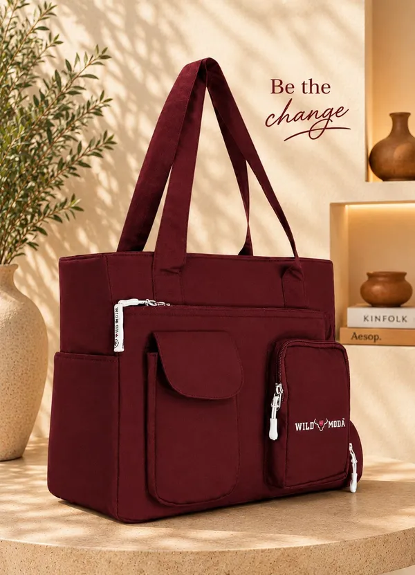 Maroon_Polyester_Solid_Zip_Closure_Shoulder_Bag_For_Women_(26_X_32_Cm)