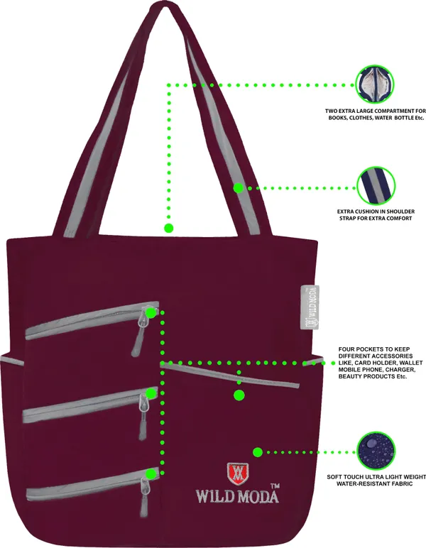 Maroon_Polyester_Solid_Zip_Closure_Shoulder_Bag_For_Women_(36_X_30_Cm)