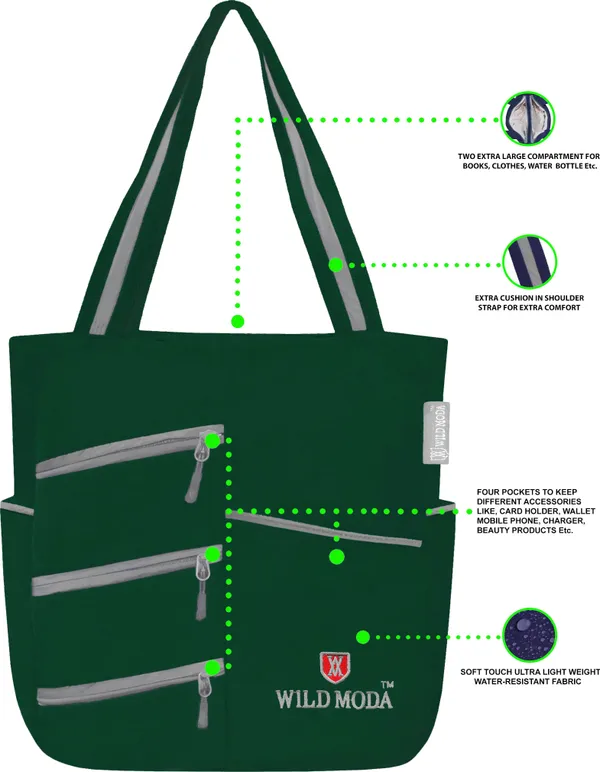 Green_Polyester_Solid_Zip_Closure_Shoulder_Bag_For_Women_(36_X_30_Cm)
