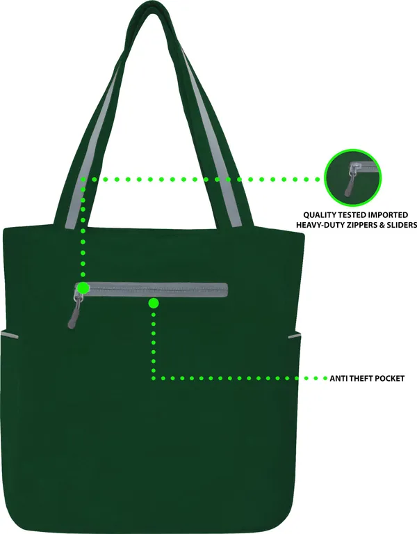 Green_Polyester_Solid_Zip_Closure_Shoulder_Bag_For_Women_(36_X_30_Cm)