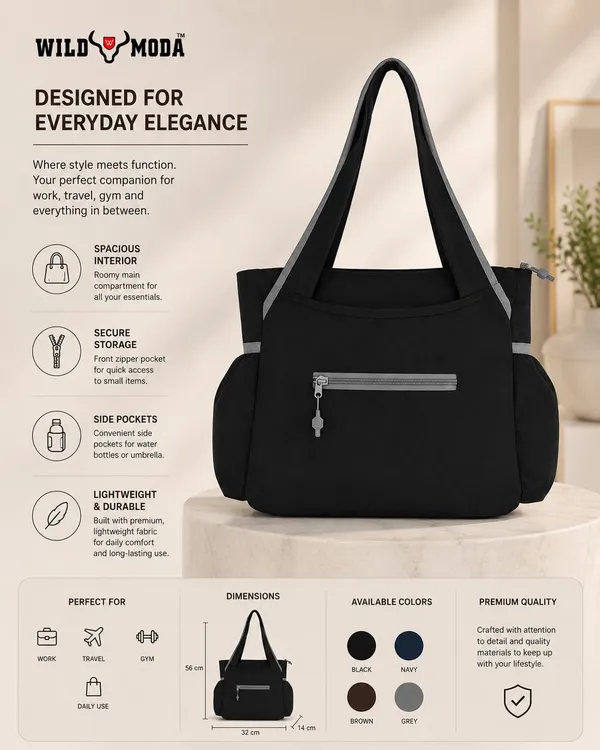 Black_Polyester_Solid_Zip_&_Velcro_Closure_Shoulder_Bag_For_Women_(30_X_32_Cm)