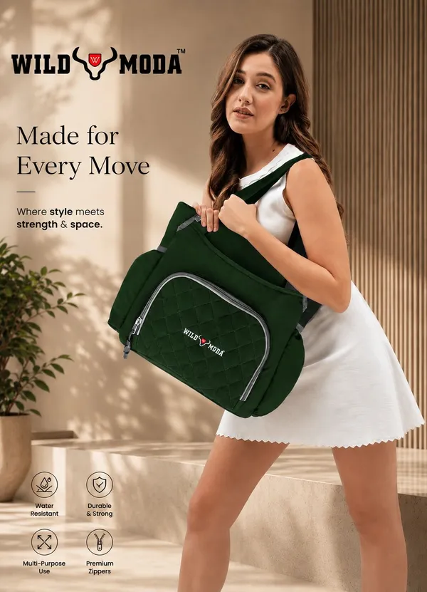 Green_Polyester_Solid_Zip_&_Velcro_Closure_Shoulder_Bag_For_Women_(30_X_32_Cm)