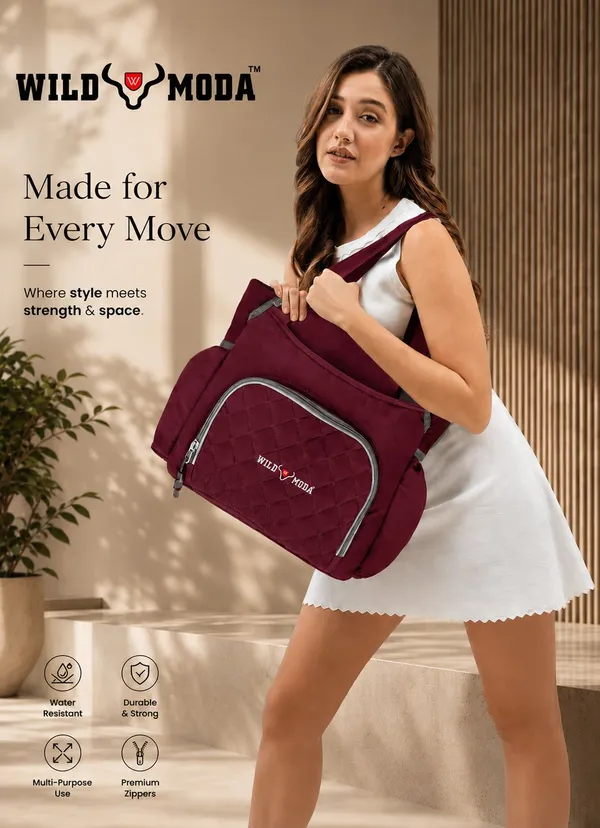 Maroon_Polyester_Zip_&_Velcro_Closure_Shoulder_Bag_For_Women_(30_X_32_Cm)