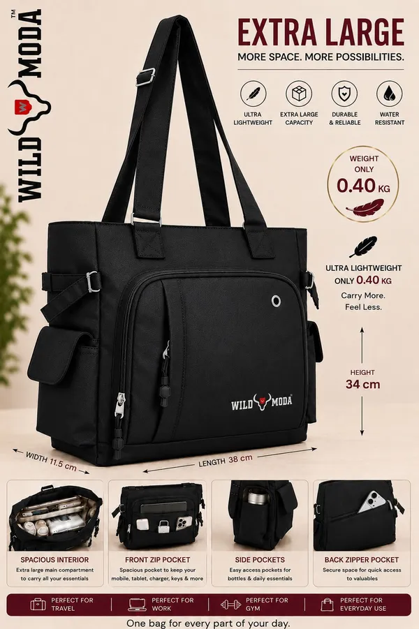 Black_Polyester_Solid_Zip_Closure_Shoulder_Bag_For_Women_(34_X_38_Cm)