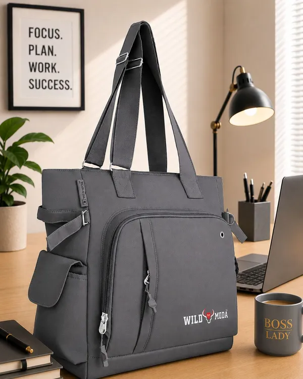 Grey_Polyester_Solid_Zip_Closure_Shoulder_Bag_For_Women_(34_X_38_Cm)