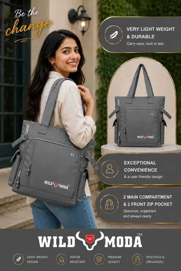 Grey_Polyester_Solid_Zip_Closure_Shoulder_Bag_For_Women_(34_X_38_Cm)