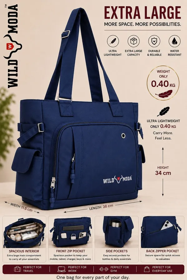 Blue_Polyester_Solid_Zip_Closure_Shoulder_Bag_For_Women_(34_X_38_Cm)