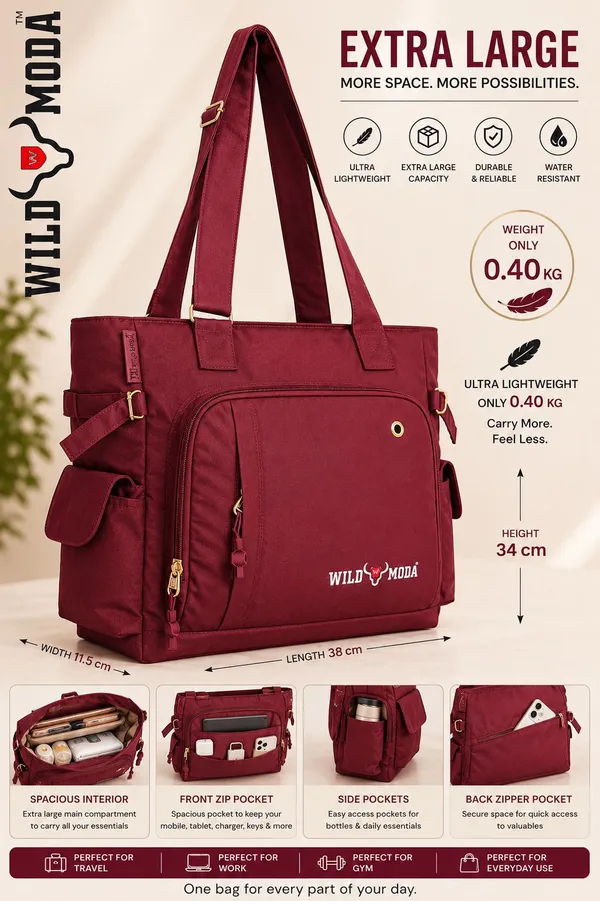 Maroon_Polyester_Solid_Zip_Closure_Shoulder_Bag_For_Women_(34_X_38_Cm)