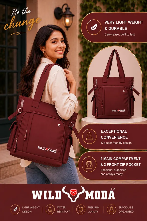 Maroon_Polyester_Solid_Zip_Closure_Shoulder_Bag_For_Women_(34_X_38_Cm)