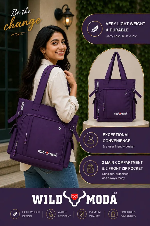 Purple_Polyester_Solid_Zip_Closure_Shoulder_Bag_For_Women_(34_X_38_Cm)