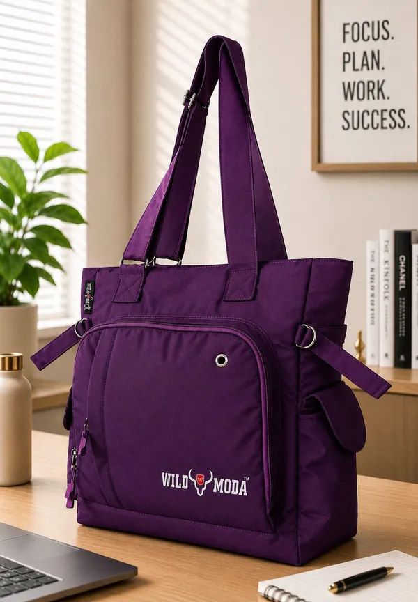 Purple_Polyester_Solid_Zip_Closure_Shoulder_Bag_For_Women_(34_X_38_Cm)