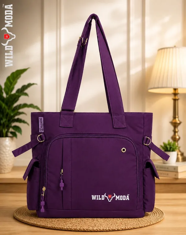 Purple_Polyester_Solid_Zip_Closure_Shoulder_Bag_For_Women_(34_X_38_Cm)