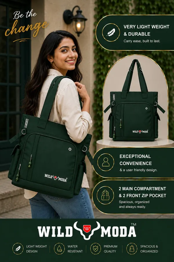Green_Polyester_Solid_Zip_Closure_Shoulder_Bag_For_Women_(34_X_38_Cm)
